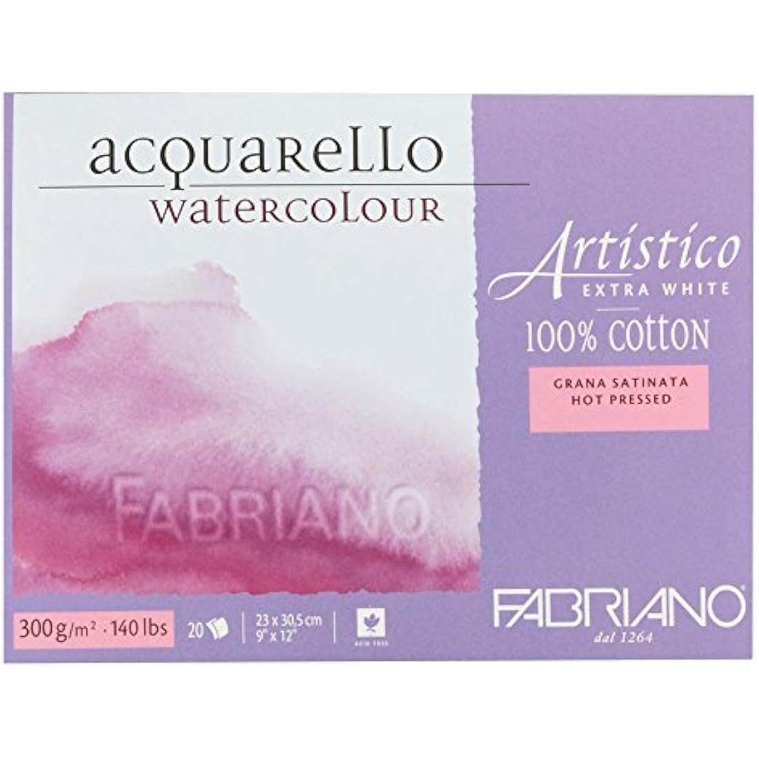 Fabriano Acquarello Watercolour Paper, 23x30,5, White