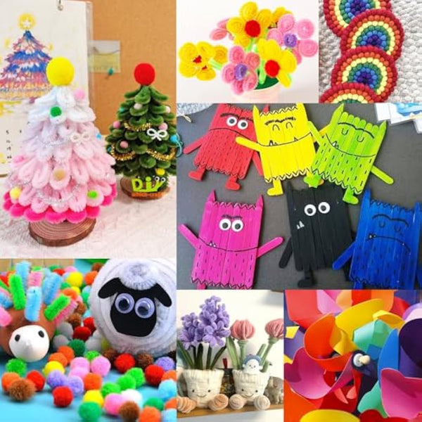 FunzBo Arts and Crafts Supplies Kit for Kids Toddlers Age 4 5 6 7 8 9 - All in One D.I.Y. Crafting Kindergarten Homeschool Supply Set Kids Toys Brithdays Gifts