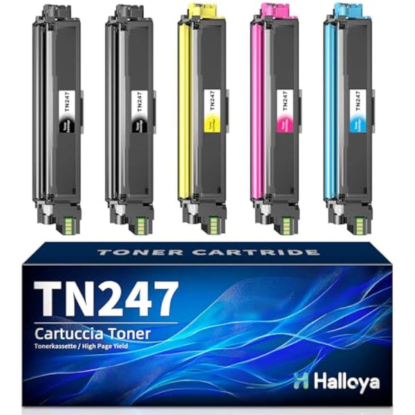 Halloya TN247 TN-243 Toner Cartridge for Brother TN243 DCP-L3550CDW DCP-L3510CDW HL-L3210CW HL-L3230CDW MFC-L3710CDW MFC-L37510CW Ink Cartridges ( 5 Pack)