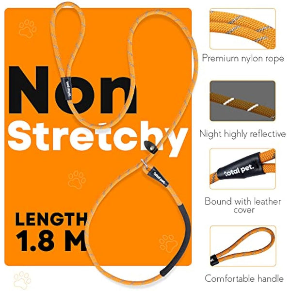 Total Pet Slip Lead For Dogs - Rope Anti Pull Dog & Puppy Training Lead with Neck Padding - 1.8 Metre, One Size Fits All, No Collar Required