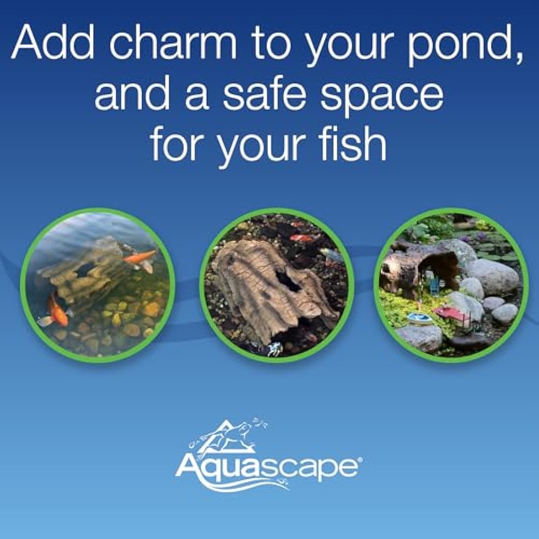 Aquascape 78324 Koi Predator Control Faux Log Fish Cave, Brown