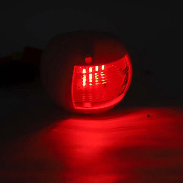 Qiilu Navigation Lights 1 Pair of IP66 Warning Lamp Spherical Red Green LED Waterproof Boat Marine Yacht Navigation Light DC12V-24V 3W (White)