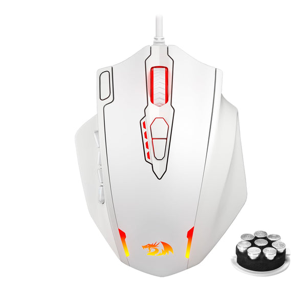 Redragon M908 Impact RGB LED MMO Mouse with Side Buttons Optical Wired Gaming Mouse with 12,400DPI, High Precision, 20 Programmable Mouse Buttons