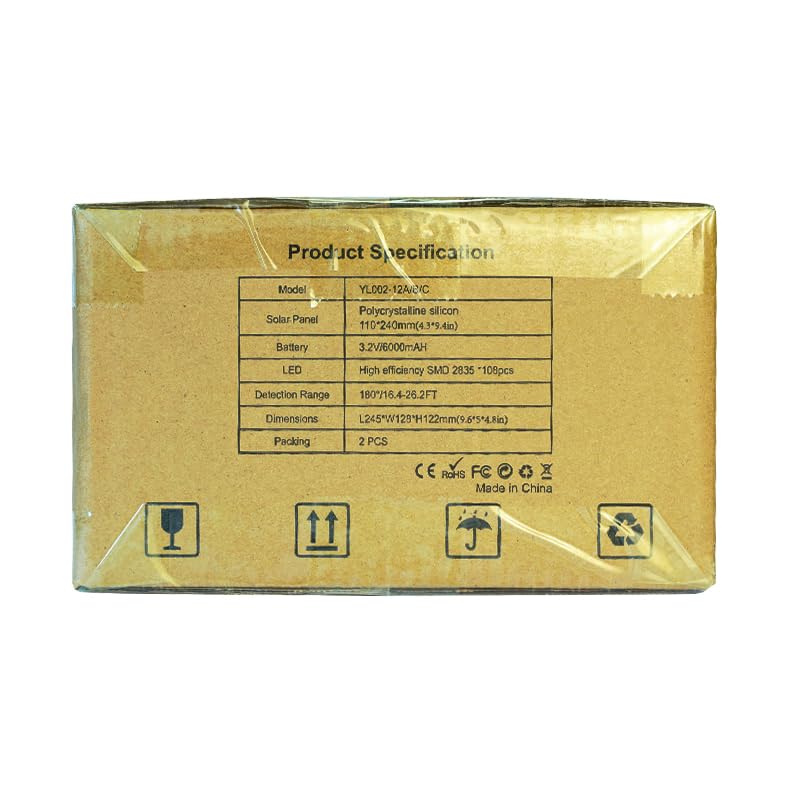 intelamp Solar Security Light Outdoor Motion Sensor 6000mAh Battery 270° 3 Modes Wall Lights Solar Flood Lights with Sensor Lights Garden for Gifts Front Door Garden Fence