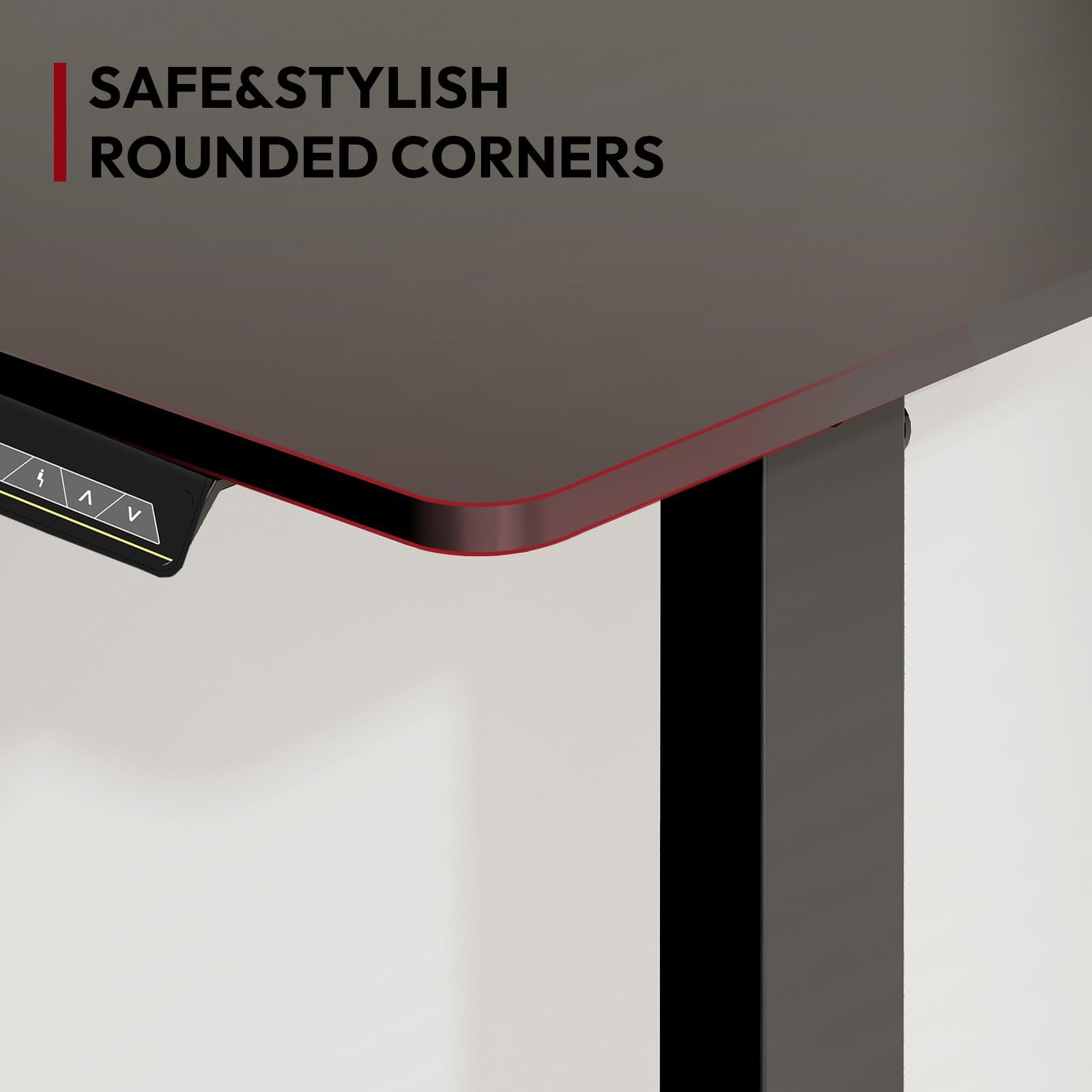 SANODESK QS1+140 * 60 Electric Standing Desk Height Adjustable Standing Desk With Memory Smart Panel Sit Stand Table With Hooks and Cupholder for Home Office （Black Frame+ Black Desktop）