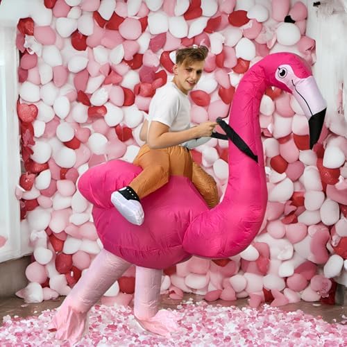 JASHKE Flamingo Costume Inflatable Costume Adult Inflatable Halloween Costumes Fancy Dress for Adult
