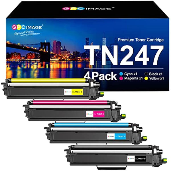 GPC Image Toner Cartridges Replacement for Brother TN247 TN243 Compatible with L3210CW L3230CDW L3270CDW L3710CW L3730CDN L3750CDW L3770CDW L3510CDW L3517CDW L3550CDW(Black Cyan Magenta Yellow,4-Pack)