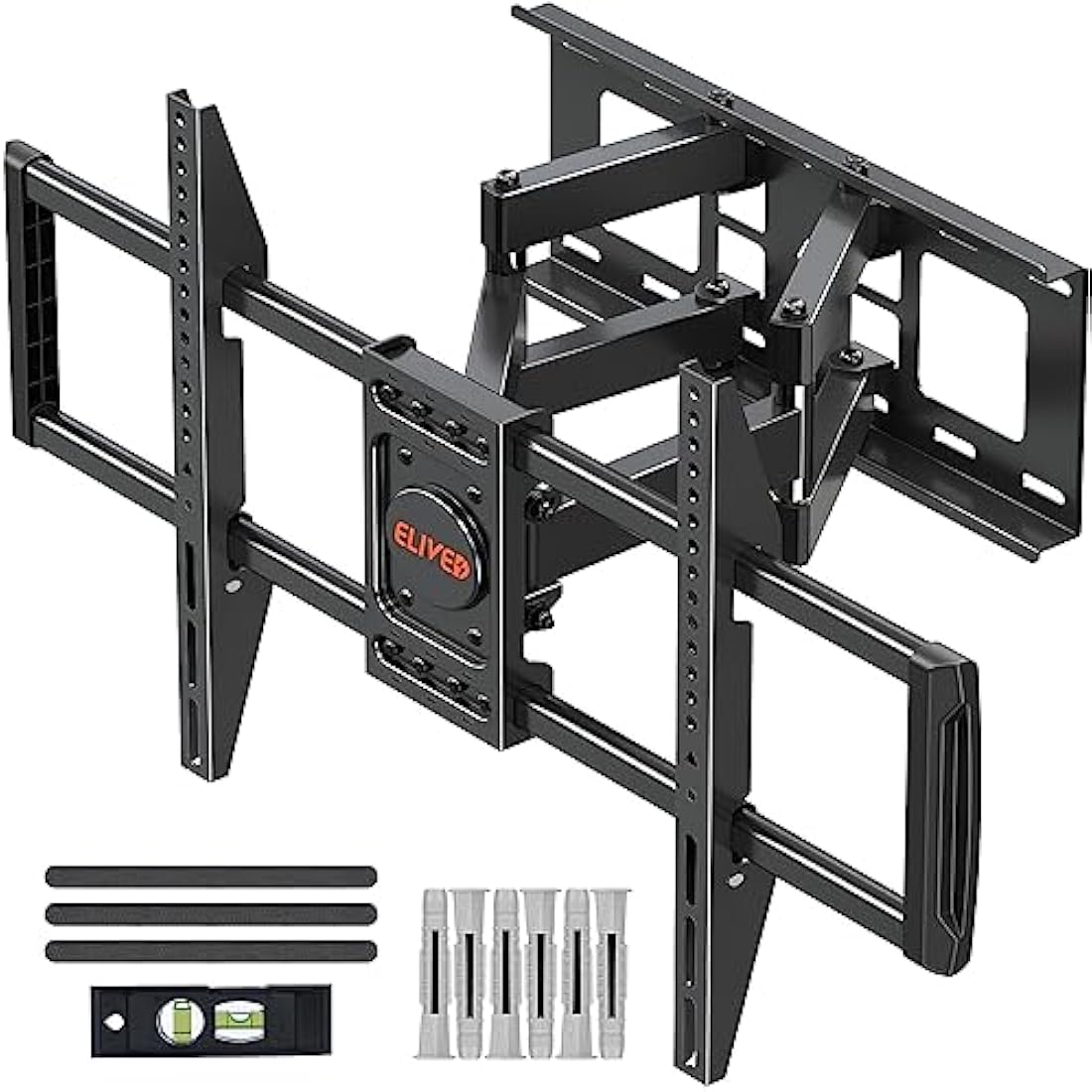 ELIVED TV Wall Bracket Tilt Swivel for Most 37"-84" Plasma, LCD, LED, OLED Flat/Curved TVs with Max VESA 600x400mm up to 45KG, Full Motion Wall Mount with Strong Articulating Arms, TV Mount EV015