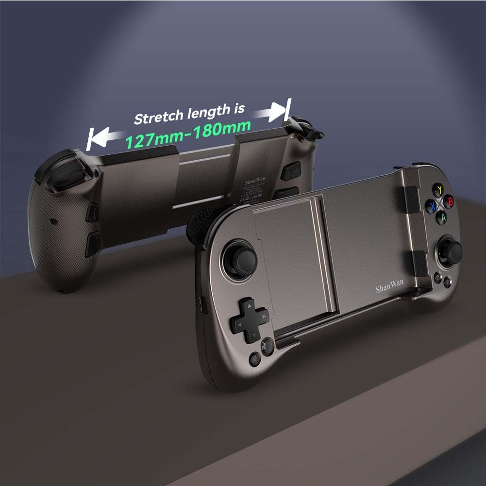 ShanWan Mobile Gaming Controller for Android/iOS, Phone controller for iPhone15, Bluetooth connection, PS Remote Gaming Xbox Cloud Steam Link GeForce NOW MFi Apple Arcade Gaming