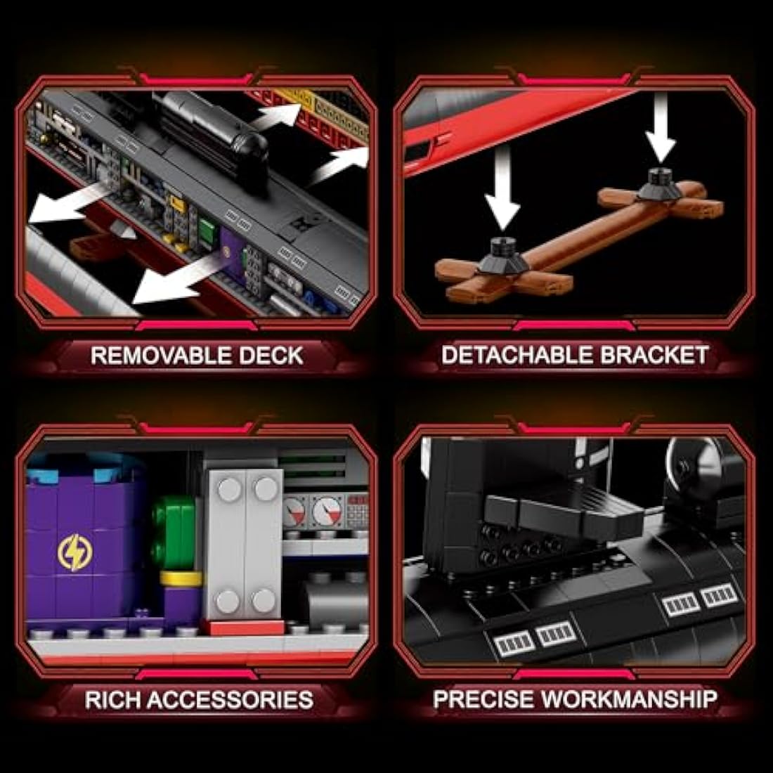 JMBricklayer Large Submarine Toy Building Sets, 1:125 Scale Military Los Angeles-class Nuclear Submarine Hobby Model for Adult, Collectible War Battle Submarine Construction Toy Decor Gifts (2750PCS)