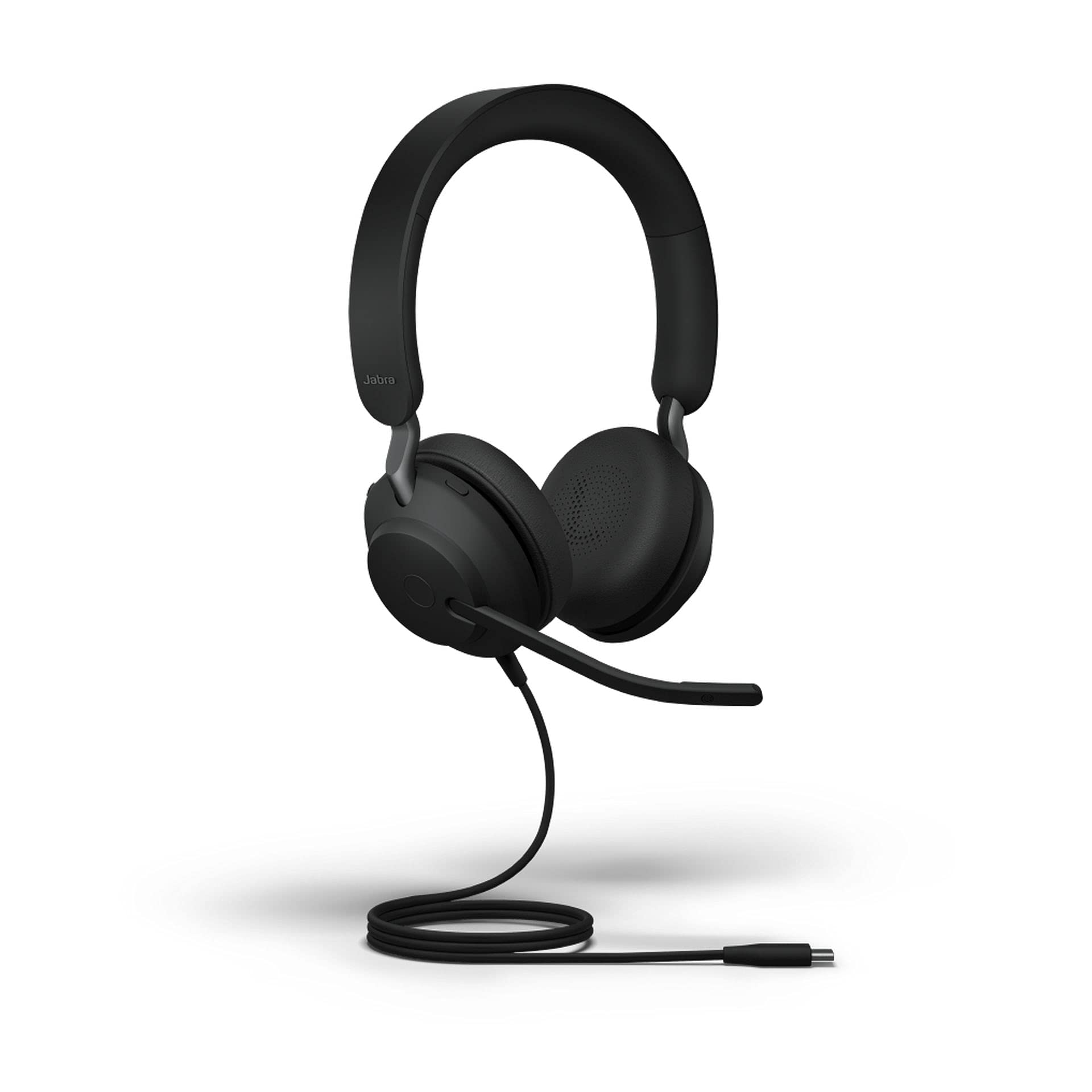Jabra Evolve2 40 SE Wired Noise-Cancelling Stereo Headset With 3-Microphone Call Technology and USB-A Cable - MS Teams Certified, Works with All Other Platforms - Black