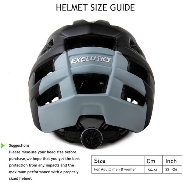 Exclusky Mountain Bike Helmet, MTB Helmet Adult Lightweight Breathable Mens Bike Helmet Cycling Mountain & Road Bicycle Helmets for Men Women