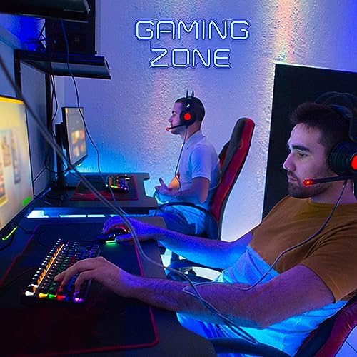 ineonlife Gaming Zone Neon Light Sign Blue LED Gaming Neon Sign for Wall Decor Letter Gaming Light for Game Room, Game Zone, Man Cave, Gifts for Gamers, Boys, Men