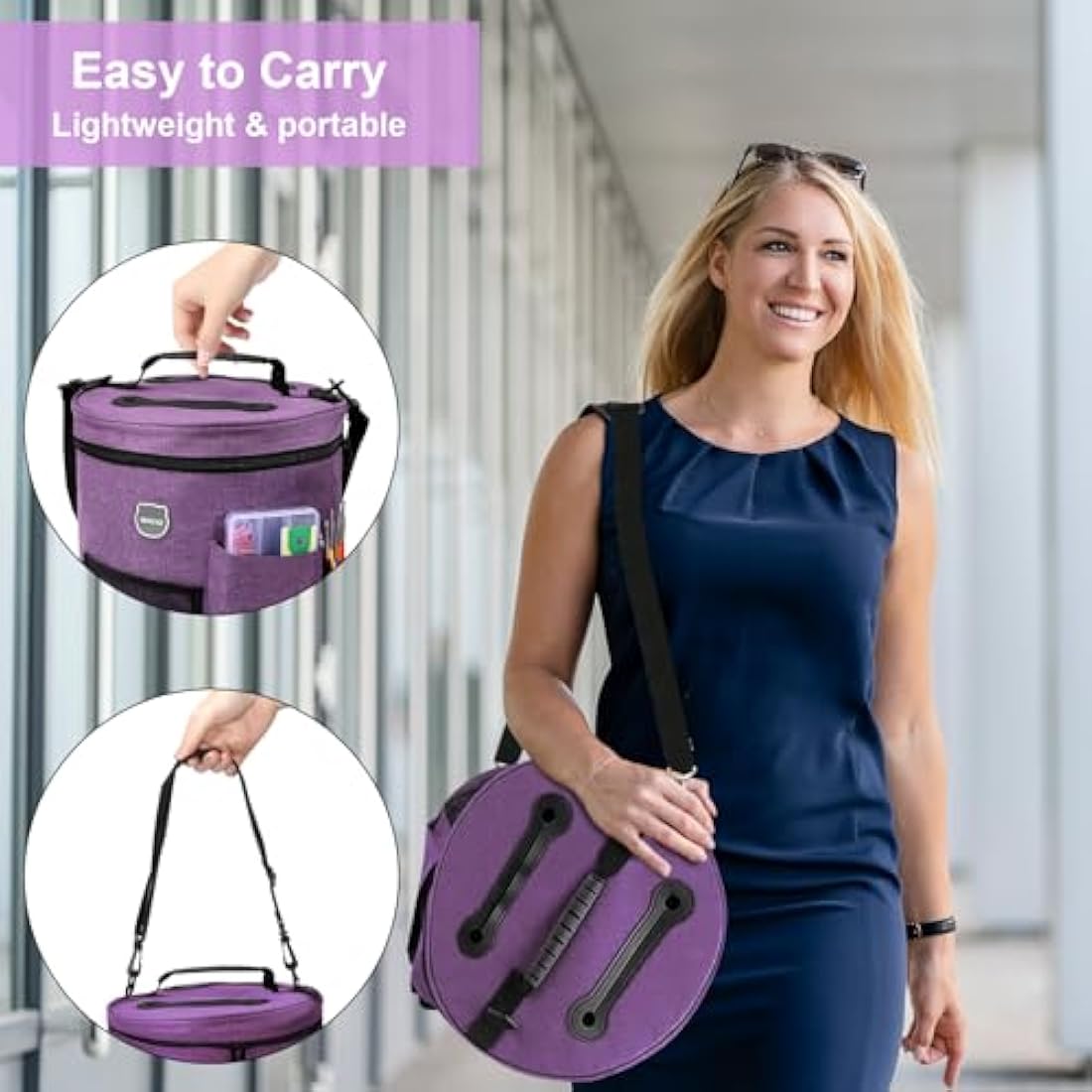 MIAOKE 79pc Crochet Kit, Large Knitting Bag Yarn Storage Organizer, Knitting & Crochet Supplies, Waterproof Crochet Bag, Crochet Accessories, Crochet Hooks, Crochet Hook Kits, Knitting Bag