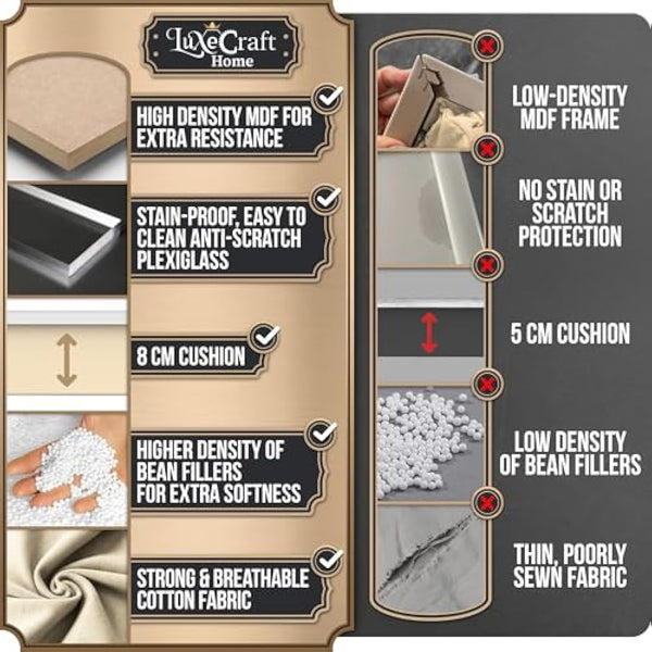 Empire Lap Tray with Bean Bag Cushion – Wooden Soft Padded Lap Tray with Cushion for Eating, Drinking & Laptop – Ideal for Breakfast, Dinner, Snacks & Work – Comfortable, Portable with Sturdy Design