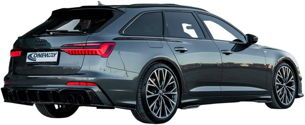 Oneway Rear Side Diffusors compatible with Audi A6 S-Line/S6 C8 (Sedan/Avant) 2018- - Gloss black