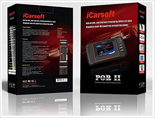 iCarsoft POR-II Porsche OBD-II Scanner Tool Multi-systems ABS SRS (POR II) Black