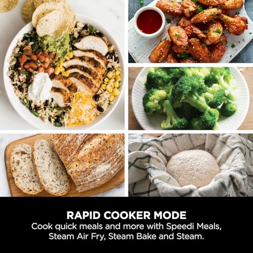 Ninja Speedi 10-in-1 Rapid Cooker, Air Fryer and Multi Cooker, 5.7L, Meals for 4 in 15 Minutes, Air Fry, Steam, Grill, Bake, Roast, Sear, Slow Cook & More, Cooks 4 Portions, Sea Salt Grey, ON400UK