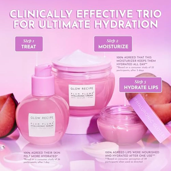 Glow Recipe Plum Plump Hyaluronic Acid Moisturizer Face Cream - Hydrating, Firming & Plumping Face Moisturizer for Dry Skin - Vegan Skin Care with Polyglutamic Peptides to Lock-In Moisture (50ml)