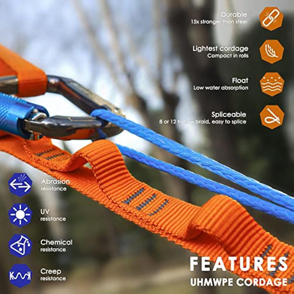 emma kites 100% UHMWPE Braided Cord 100Ft High Strength Low Stretch Utility Cord Guy Ropes 0.5mm ~ 4.8mm for Tent Guyline Tarp Hammock Ridgeline Fishing Line 100Lb ~ 5500Lb with 4 Colours