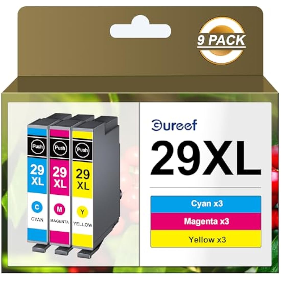 Gureef for 29XL Ink Cartridge Replacement for 29 29 XL Ink Cartridge for Expression Home XP-342 XP-335 XP-235 XP-442 XP-352 XP-247 XP-255 XP-332（9P
