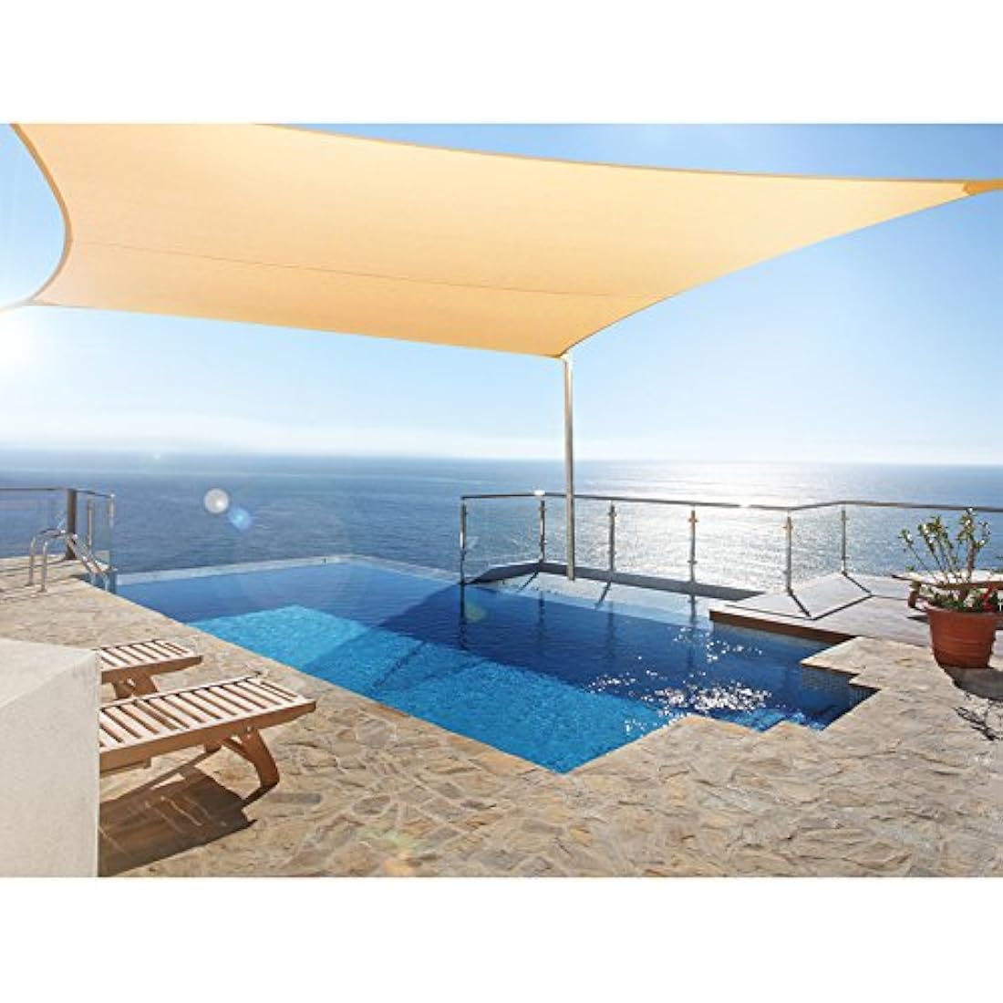 GreenBlue GB Triangle Rectangle Shade Sail Sun UV Protection Garden Canopy Patio Waterproof (Rectangle 4m)