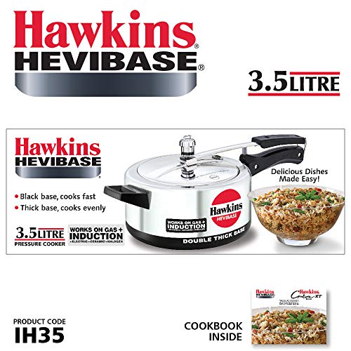 HAWKINS Pressure Cooker, Aluminum, Silver, 3.7 Quarts