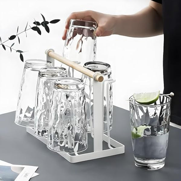 15 Oz Unbreakable Tritan Drinking Glasses Shatterproof Acrylic Glasses Drinkware BPA Free Hard Plastic Cups Reusable Kitchen Water Glasses Drinking Set of 6 (Clear)