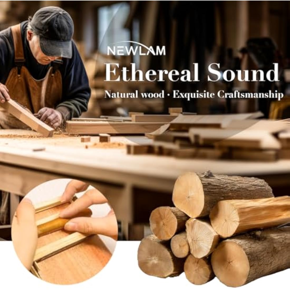 Newlam Kalimba Thumb Piano 17 Keys, Portable Marimbas Finger Piano Gifts for Kids and Adults Beginners