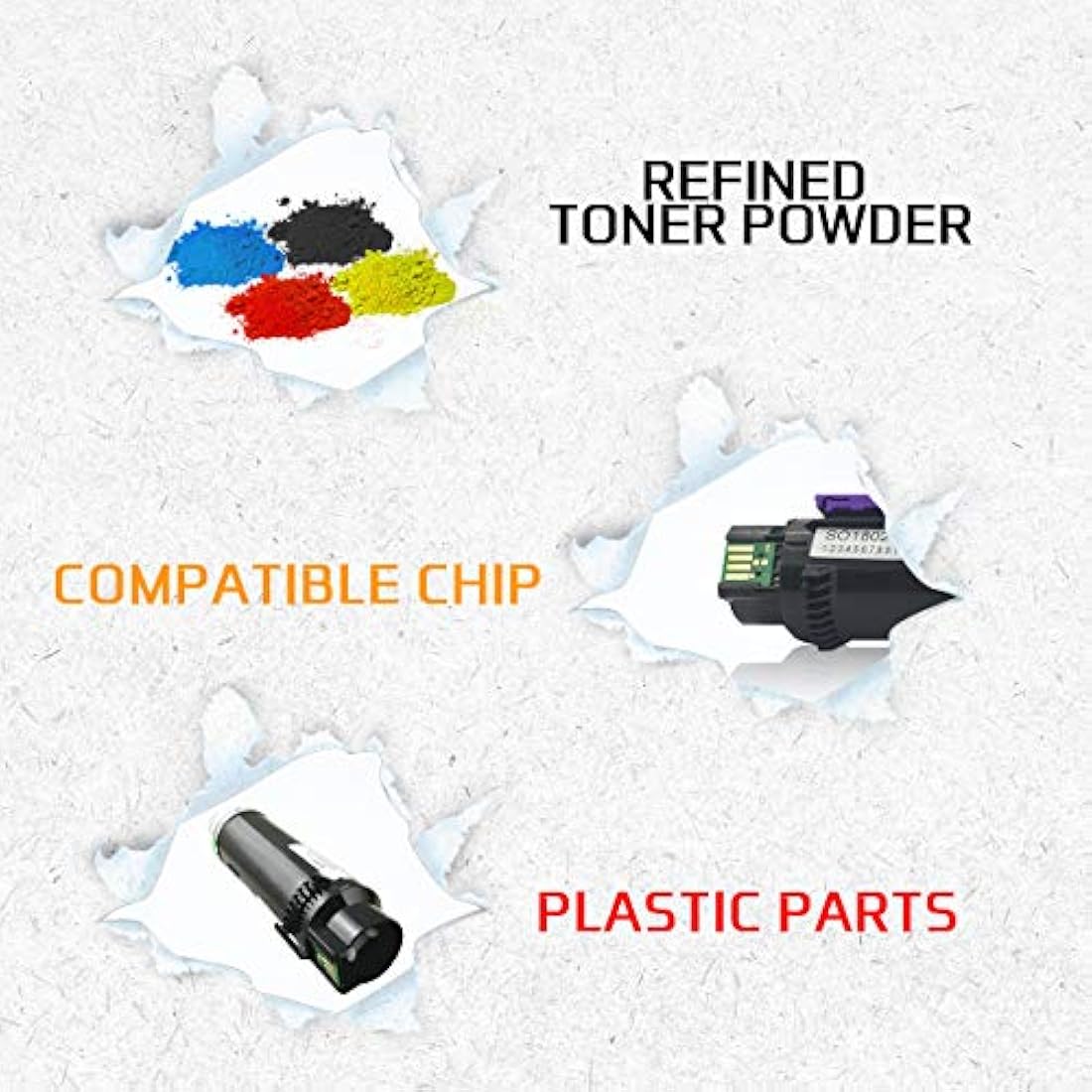 5 Packs Compatible Toner Cartridges 6510 6515【Extra High Yield】5500 Pages BK 4300 Pages C M Y for Xerox Phaser 6510n 6510dn 6510dni 6510dnm 6515n 6515dn 6515dni 6515dnm Printer - Packaging May Vary