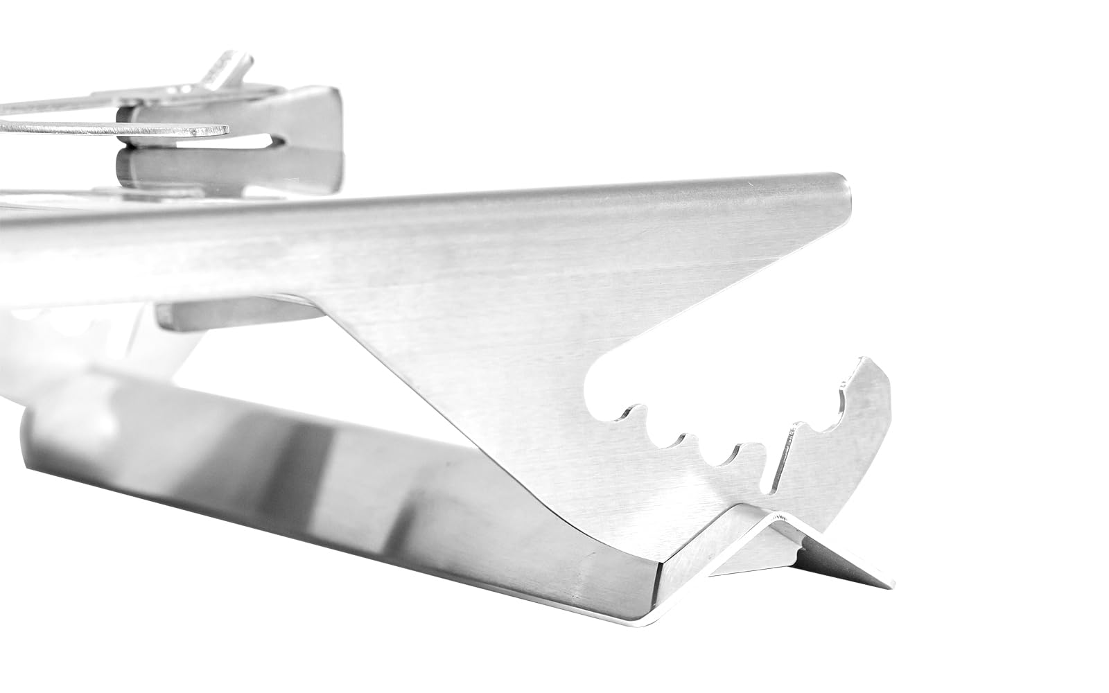 FENNEK Shorty Small Stainless Steel Flame Salmon Holder for Fire Bowls & Grills with Special Clamping Mechanism - No Screws Required | Rotates 180? |