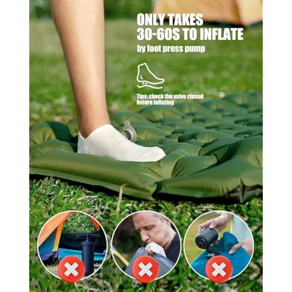 AKSOUL Self Inflating Sleeping Mat for Camping: 8-12CM Thickness Single Camp Mattress, Double Joinable Camping Inflatable Mat