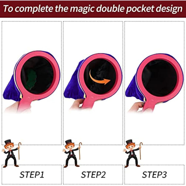 1 Set Magic Change Bag Twisting Tricks Bag with Magic Change Flower Handle Make Things Appear Disappear Magic Trick, Blue