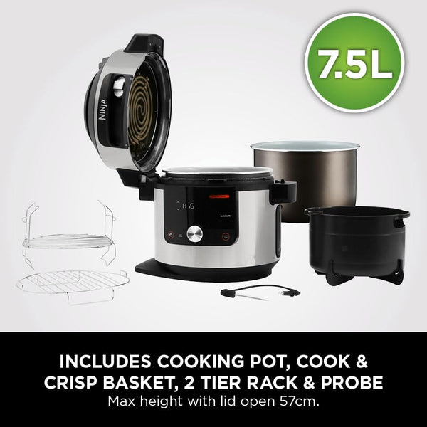 Ninja Foodi MAX 14-in-1 SmartLid Multi Cooker, 7.5L Electric Pressure Cooker & Air Fryer, Combi-Steam, Slow Cook, Bake, Grill, Copper/Black Amazon Exclusive OL650UKCP