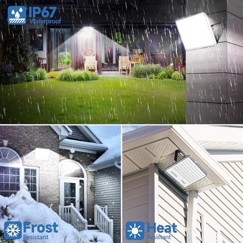 TASINUO 200W LED Floodlight Outdoor, 20000LM Outdoor Security Lights, IP67 Waterproof LED Spot Lights 7000K Daylight LED Flood Lights for Garden, Yard, Garages, Warehouse, Patio, Billboard