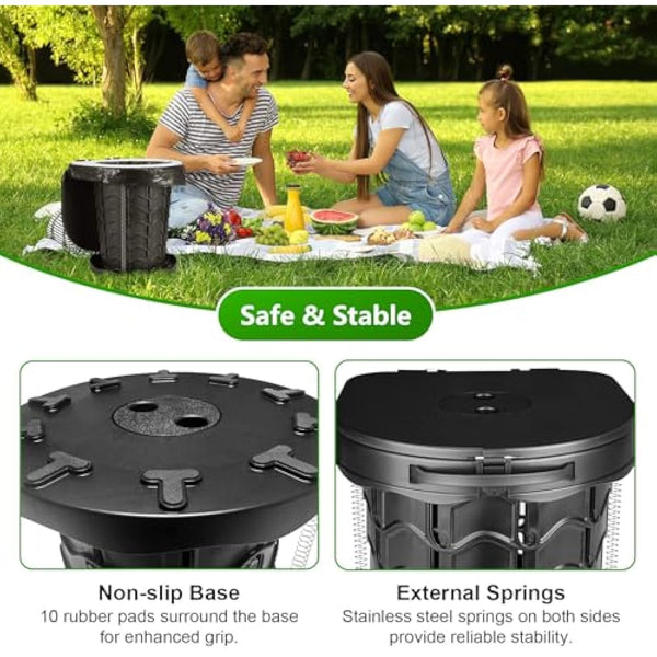 Folding Camping Toilet Portable with Bag - imodomio Portable Toilets for Adults with Lid, Seat & Toilet Bags, Outdoor Travel Toilets for Fishing, Hiking, Campervan, Caravan, Car, Festivals, Load 180kg