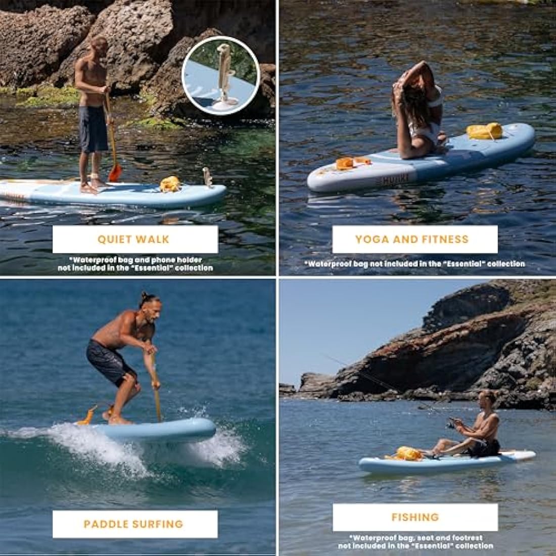 HUIIKE Stand Up Paddle Board for Adults with Accessories Included, Oar, Fins, Pump. Inflatable Sup Board Great Stability and Resistance. 10’ x 33" x 5.9", Maximum Load 286 lb