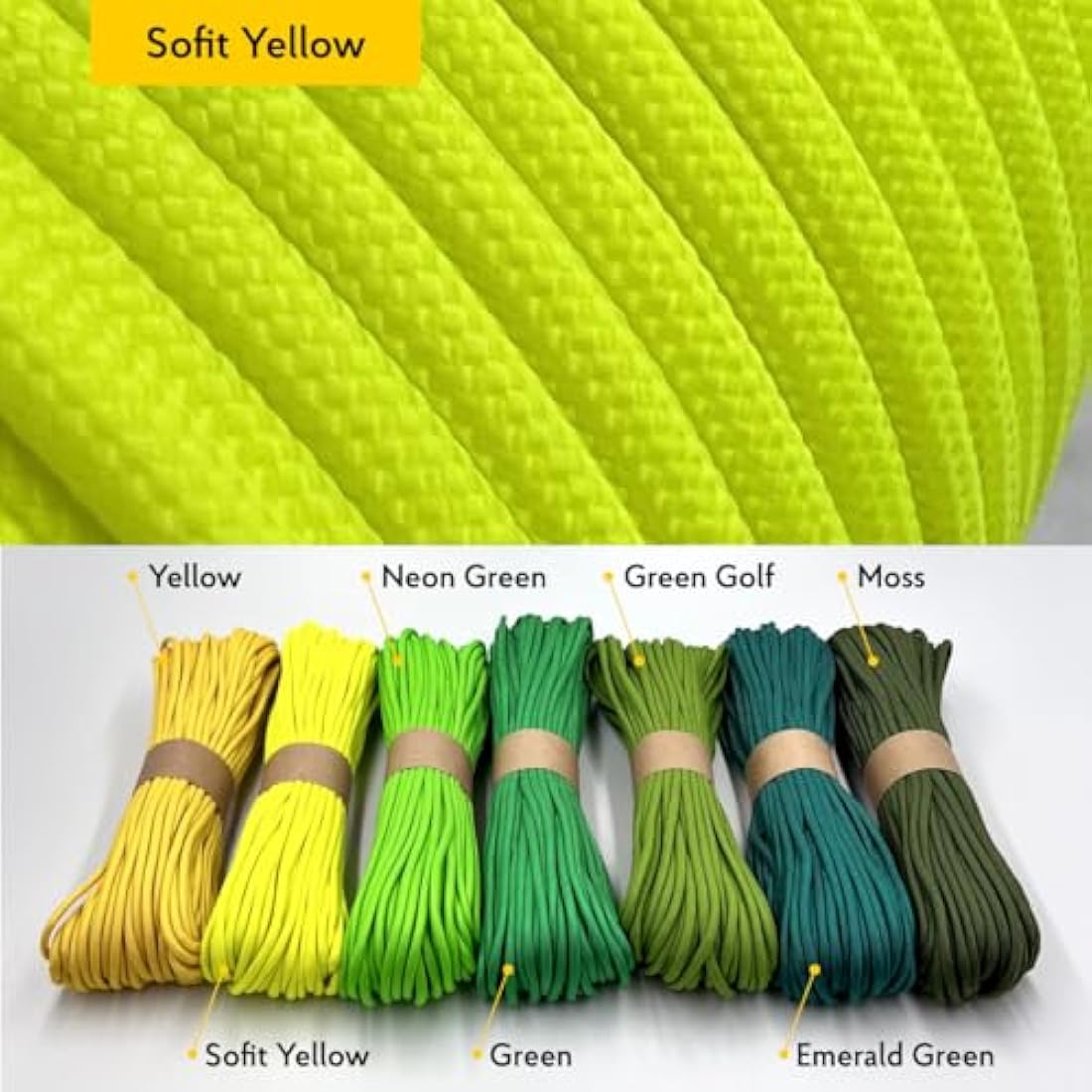 EdcX Paracord 4mm, 35+ Solid Colors (10m, 15m, 30m, 50m, 100m, 300m) | Ideal for Crafting, DIY, Camping, Survival, Outdoor | 100% Nylon Rope 4mm | Tactical Cord 550 Type III
