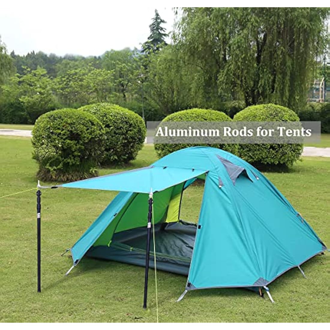 HIKEMAN Tent Poles Camping Poles for Tarp Awning Canopy Porch Sun Sails Tarpaulin Headroom Aluminium Adjustable Telescoping 90-230cm