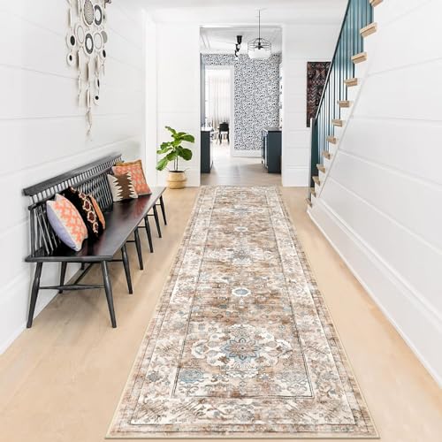 Enyhom Carpet Runners, 60 x 240 cm Extra Long Runner Rugs for Hallway Non Slip Laundry Room Area Rug Runner Machine Washable Kitchen Floor Mat Carpet