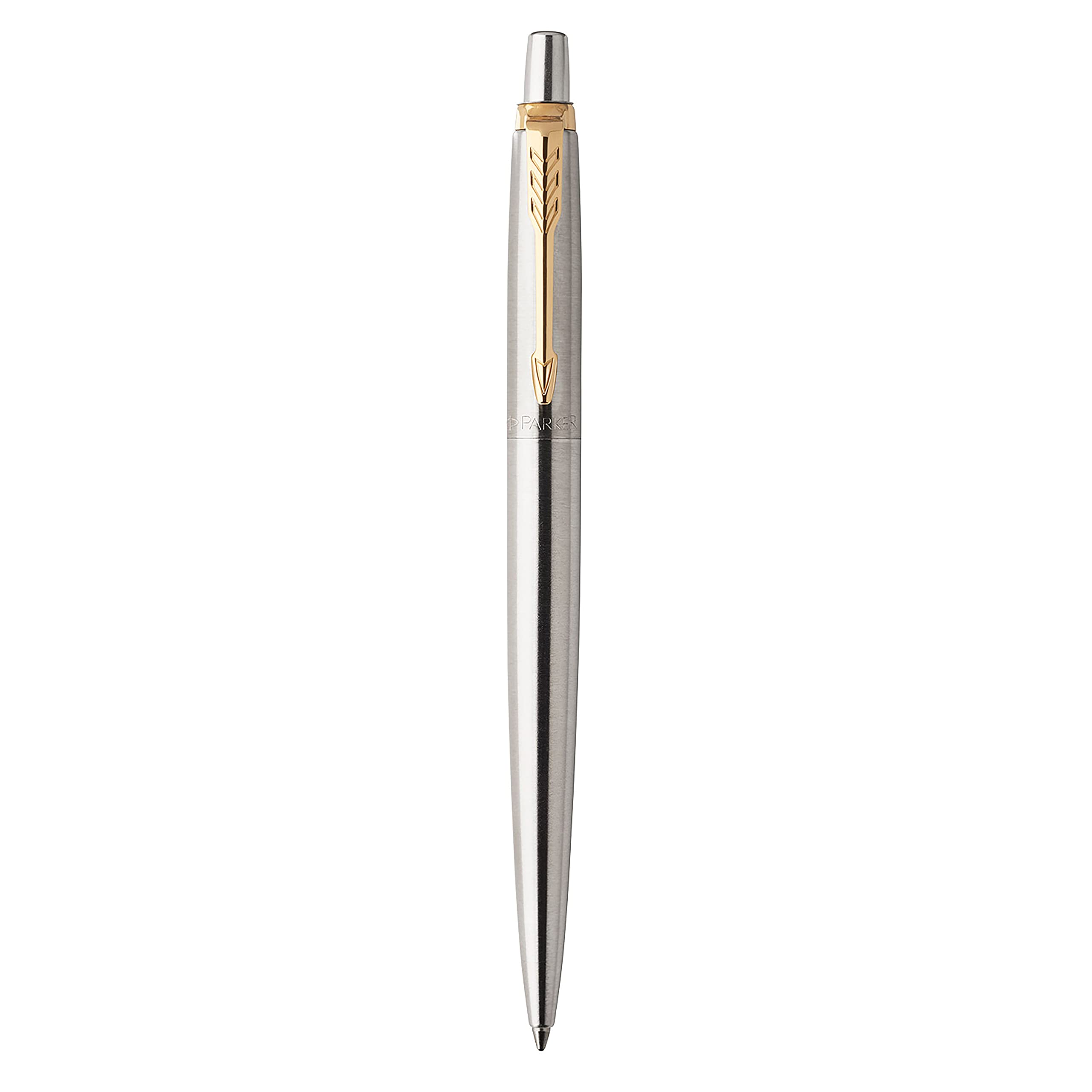 Parker Jotter Ballpoint Pen | Stainless Steel with Chrome Trim | Medium Point | Handwriting Pens & Stationery Supplies | Blue Ink | Gift Box