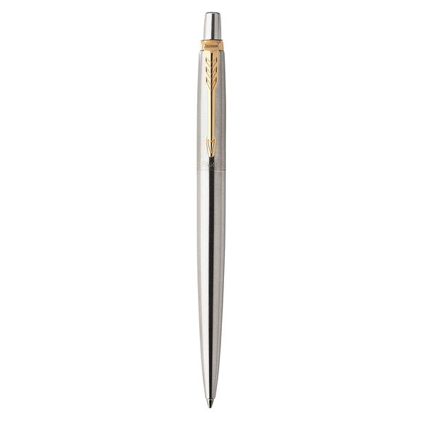 Parker Jotter Ballpoint Pen | Stainless Steel with Chrome Trim | Medium Point | Handwriting Pens & Stationery Supplies | Blue Ink | Gift Box