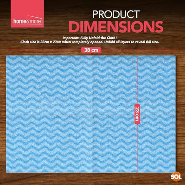 SOL 500pk All Purpose Cloths, 38x23cm Disposable Cleaning J Cloths Blue, Soft, Absorbent, Gentle & Reusable for Household and Professional Cleaning, Ideal for Polishing, Dusting, Washing Dishes