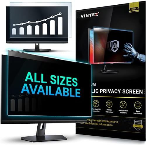 Acrylic 22 Inch 16:9/16:10 Aspect Ratio - High Clarity Computer Privacy Screen Filter for Widescreen Computer Monitors - (490 x 317mm) - Monitor Frame Hanging Type