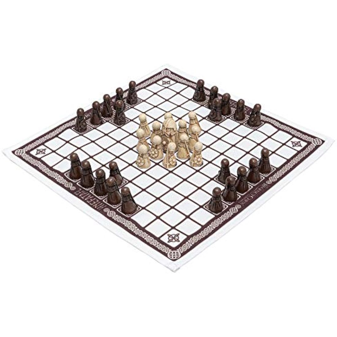 Hnefatafl - The Viking Game by the Regency Chess Company - Includes linen cloth playing board with resin Viking playing pieces