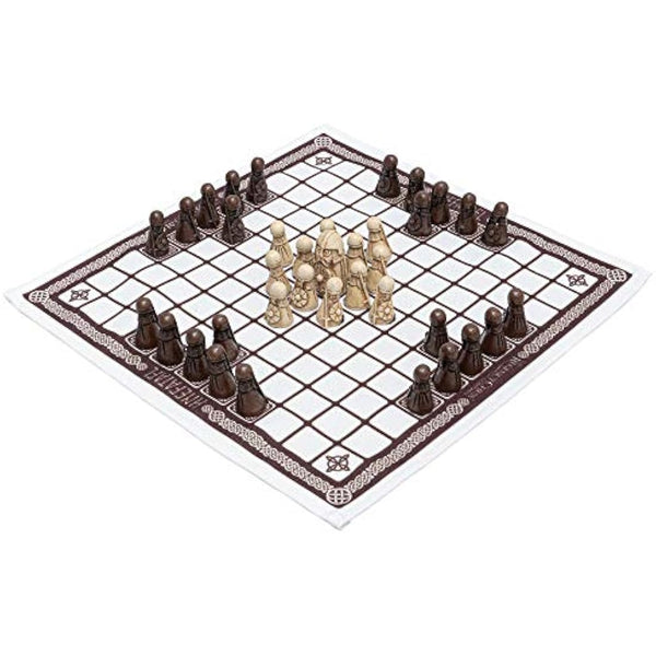 Hnefatafl - The Viking Game by the Regency Chess Company - Includes linen cloth playing board with resin Viking playing pieces
