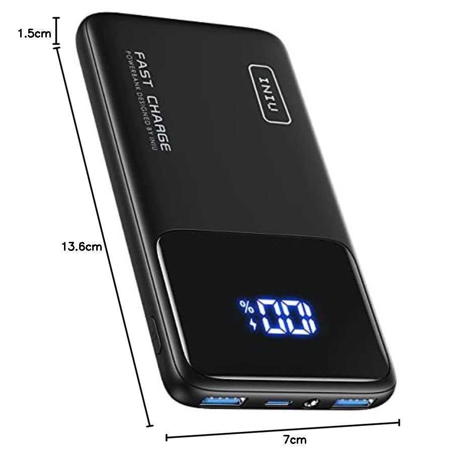 INIU Power Bank, 10000mAh Slimmest Fast Charging Portable Charger, 22.5W Battery Pack PD3.0 QC4.0, Powerbank USB C Input & Output Mobile Phone Charger for iPhone 15 14 13 12 Pro Max iPad Samsung etc