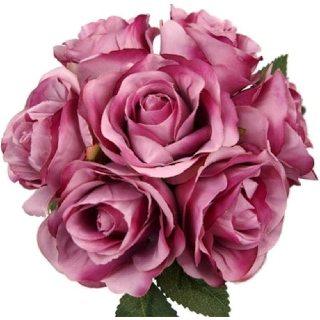 31cm Artificial Rose Bouquet / Bundle with 7 large flower heads - Home Wedding (1 Bunch, Mauve)