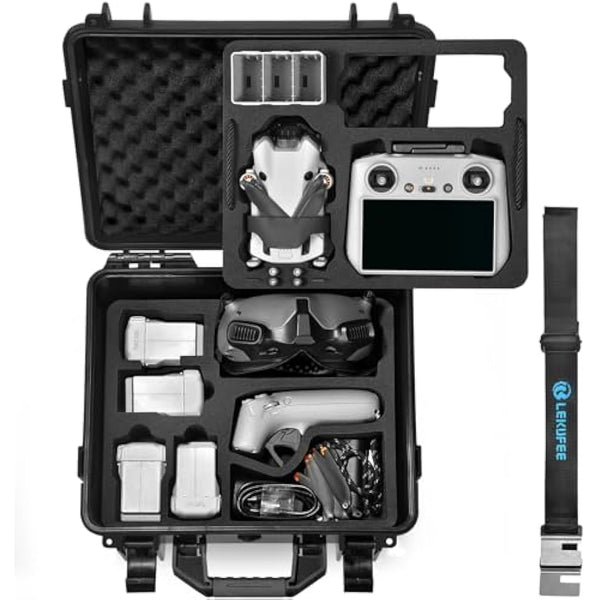 LEKUFEE Waterproof Hard Case for DJI Mini 4 Pro,DJI Mini 3 Pro,Mini 3 Drone,DJI RC 2/RC N2/N1,DJI Goggles 3(NOT for Goggles N3)/2/Integra,DJI RC Motion 2/3 and Accessories(Case Only)