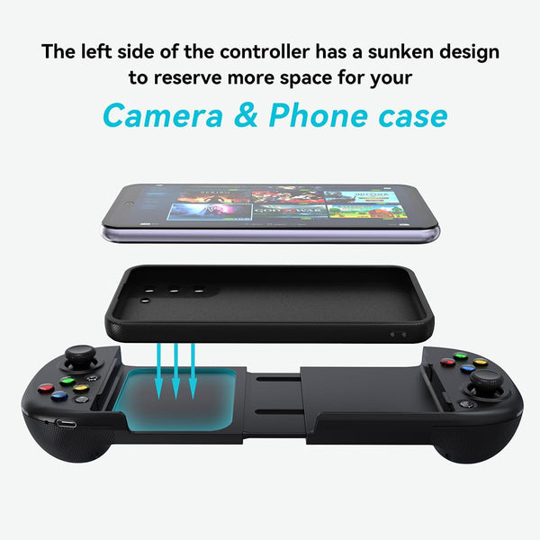 ShanWan Mobile Gaming Controller for Android/iOS, Phone controller for iPhone15, Bluetooth connection, PS Remote Gaming Xbox Cloud Steam Link GeForce NOW MFi Apple Arcade Gaming